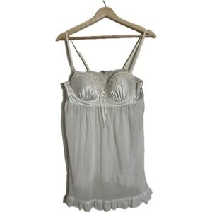Linea Donatella Babydoll Chemise Nightie Womens Sz M Padded Cups Dainty Feminine